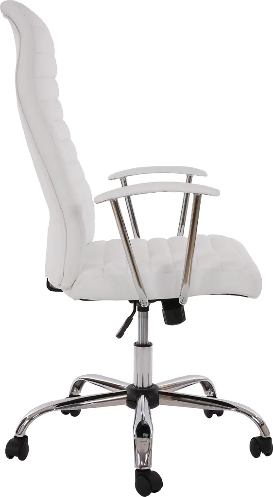 Chaise pivotante blanche Cagliari : Fauteuil de direction ergonomique - 3