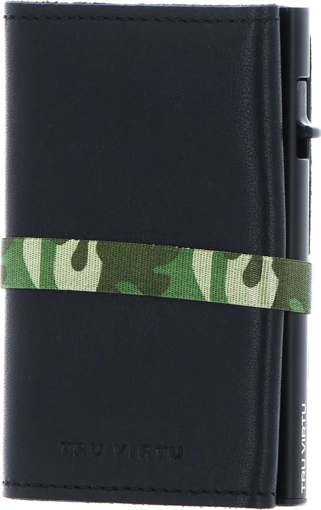 Portefeuille Compact Homme TRU VIRTU Click & Slide Cuir Nappa Camo