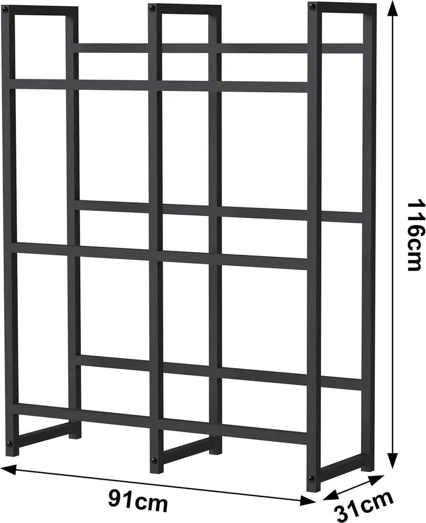 DanDiBo Étagère caisses de boissons 96477 Noir Métal 6 caisses 91 cm