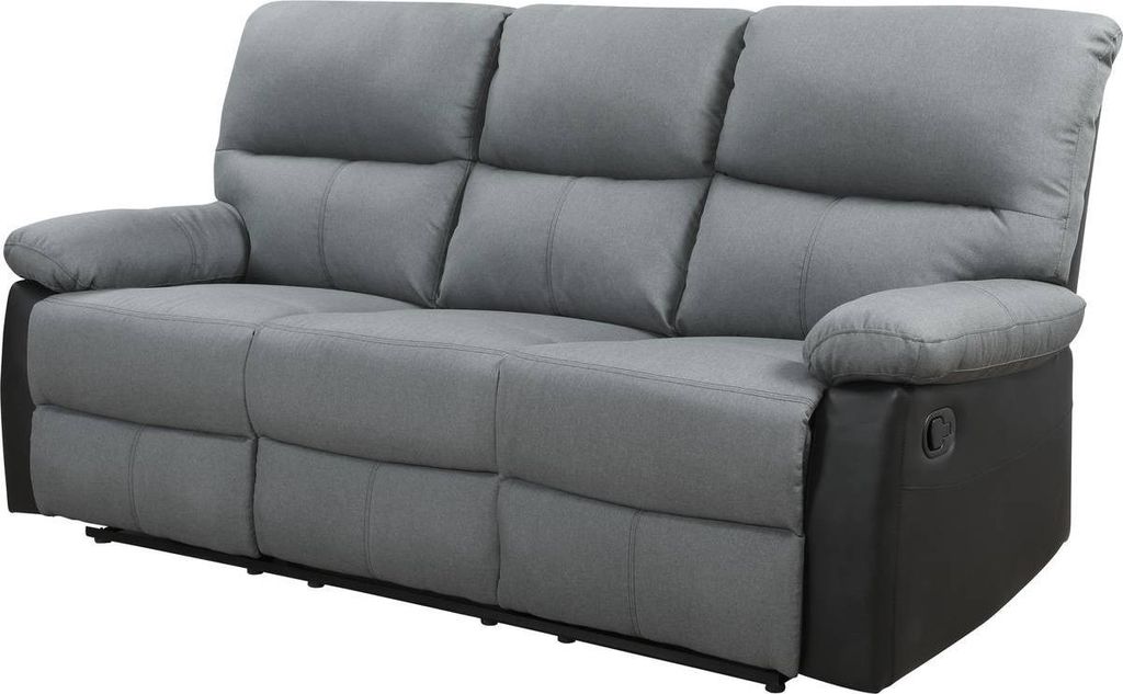 Relax-Sofa "Lincoln" - 3-Sitzer - Schwarz / Dunkelgrau Produktbild 
