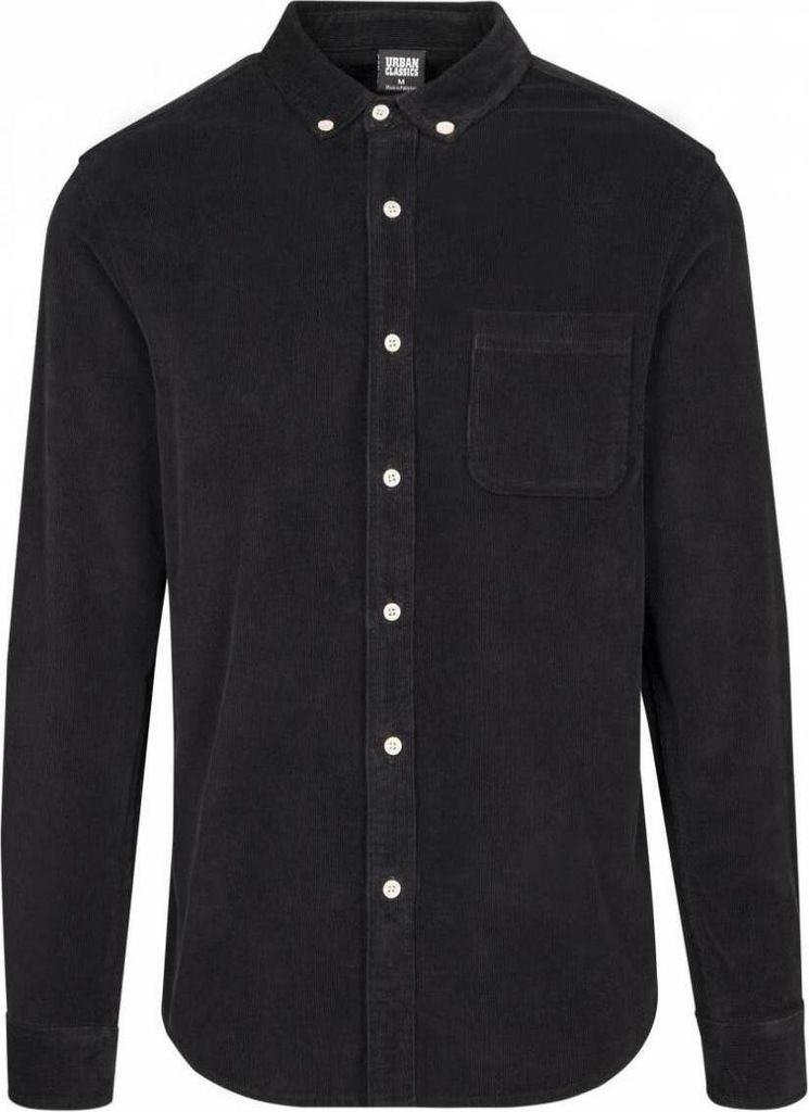 Urban Classics - Corduroy Kord Hemd schwarz - S