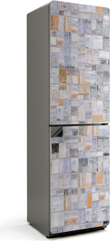 Mosaik aus Rechtecken – Magnetische Kühlschrank Abdeckung – Dekorfolie magnetisch Küche – Kühlschrank Magnet Deko – selbstklebende Magne...