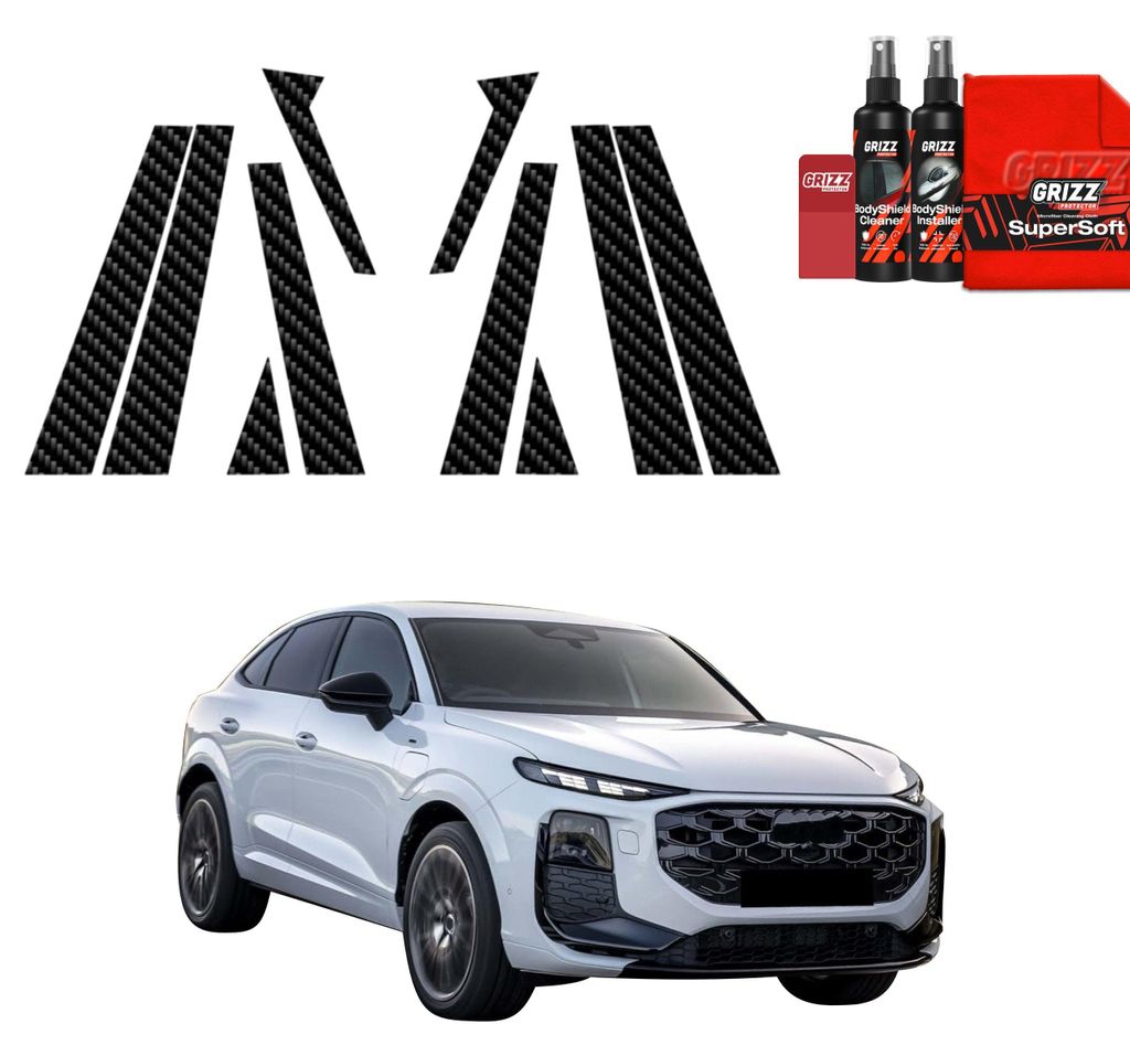 10in1 Kohlenstoff Schutzfolie Grizz Protector für B-C-Säule - Audi Q3 Sportback (2025-2026)
