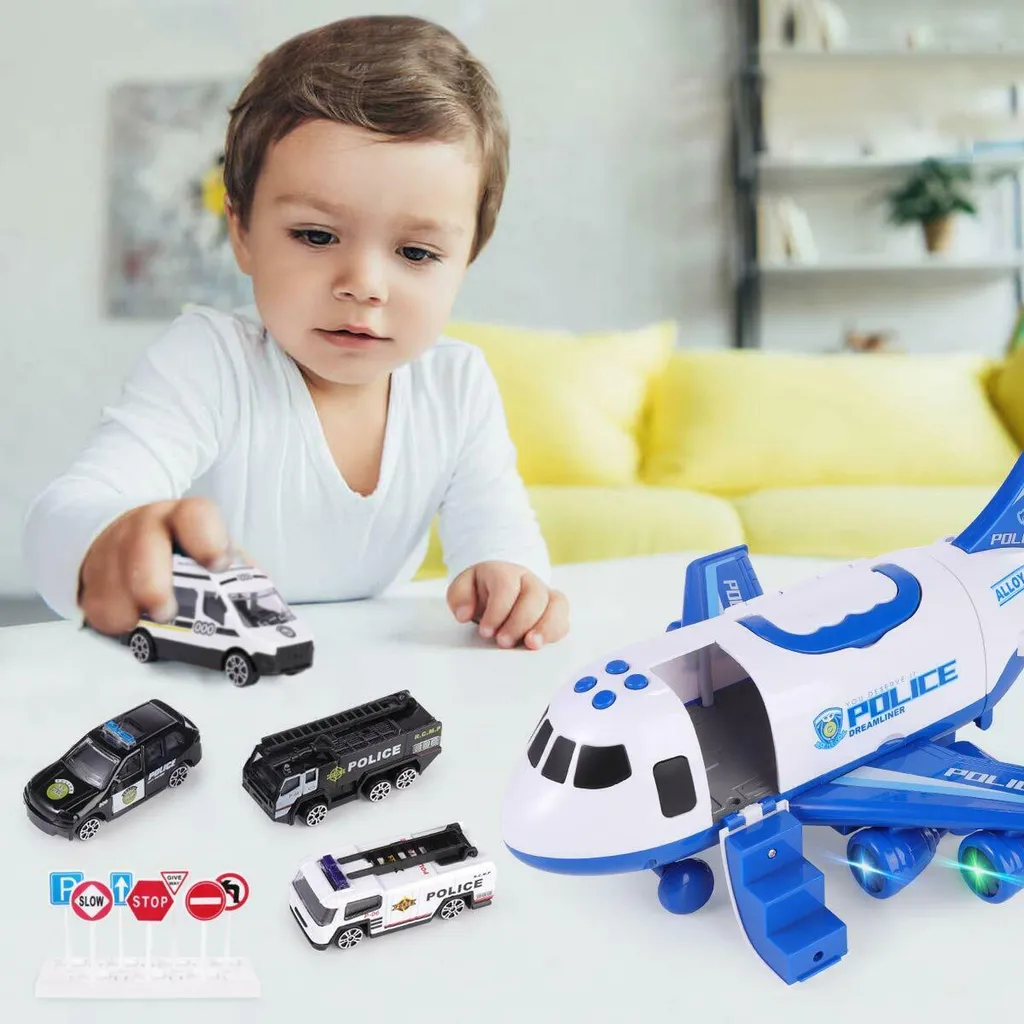 Grand Avion De Transport Rose Avec Table De Beauté Et Autocollants – Jouet éducatif Démontable Pour Filles – Cadeau Voyage Imaginaire