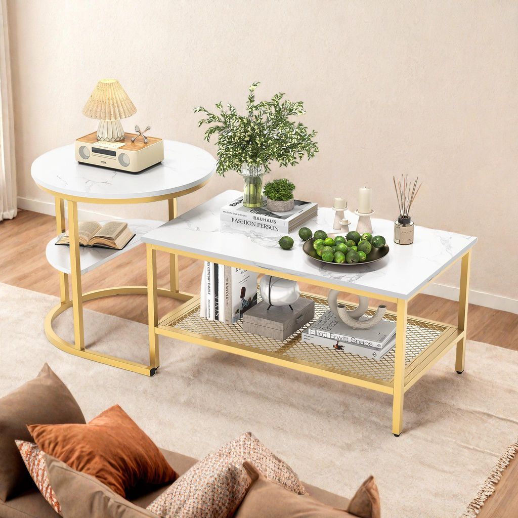 ProximaX Elegantes Couchtisch Set 2-teilig – Moderner Produktbild 