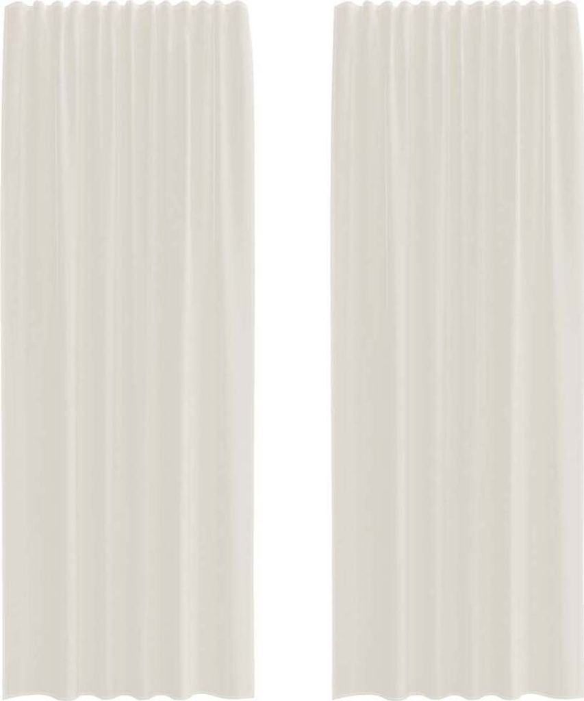 vidaXL Voile Vorhänge mit Stangentaschen 2 Stk. Creme