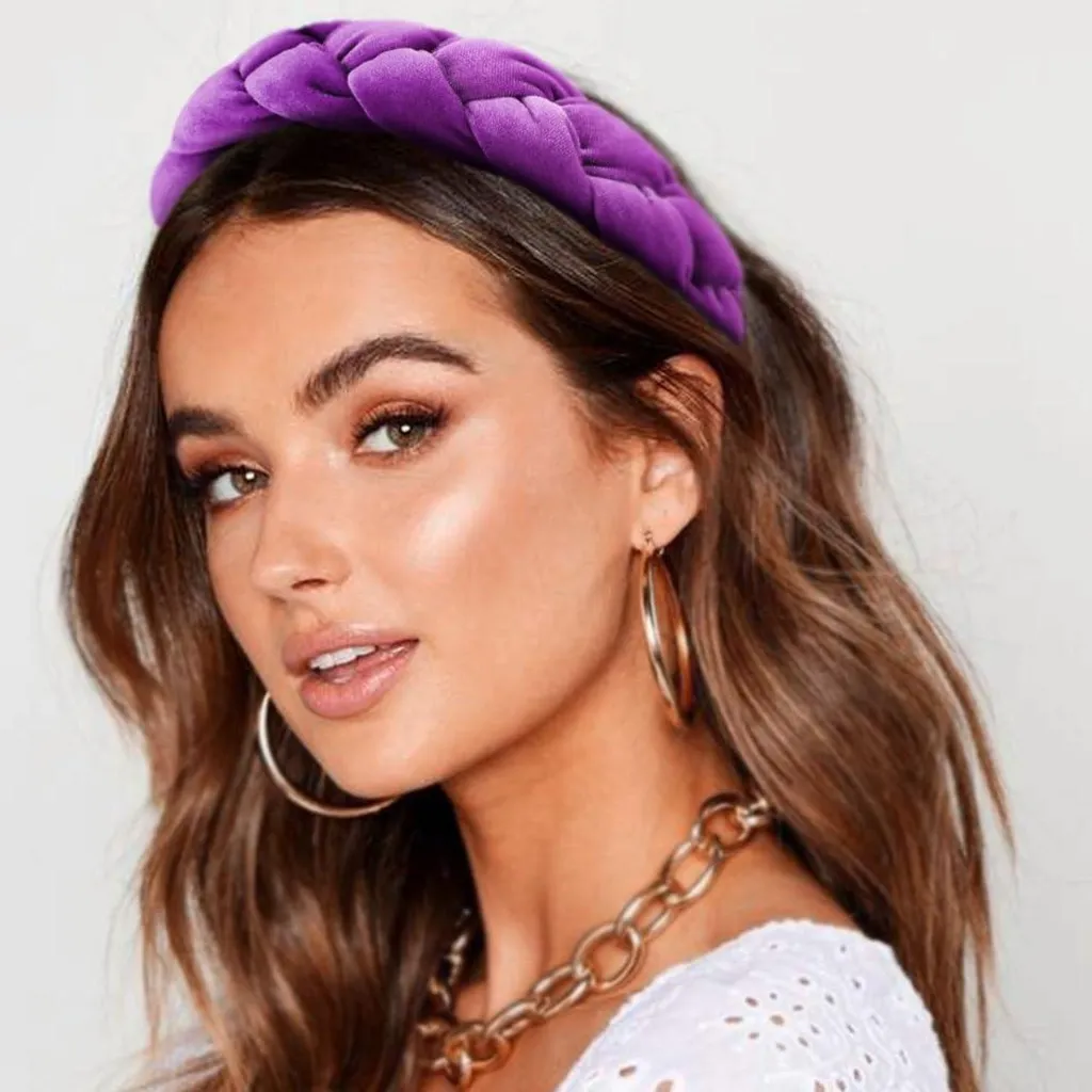 4 Fasce Per Capelli Larghe In Velluto Intrecciato – Accessorio Morbido Per Donna E Ragazza