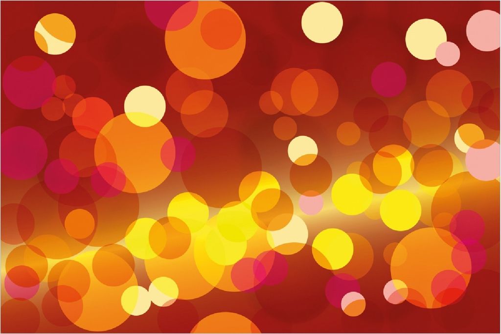 Wallario Poster - Rote gelbe und orange Kreise - harmonisches Muster, Kunstdruck Größe: 61 x 91,50 cm
