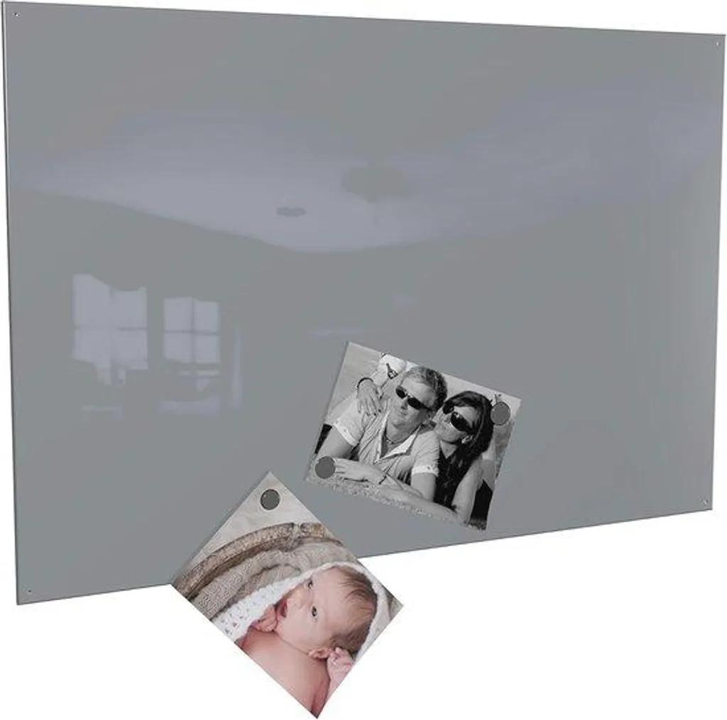 Tableau magnétique 40 x 60 cm gris avec 10 aimants inclus - Modèle Slim
