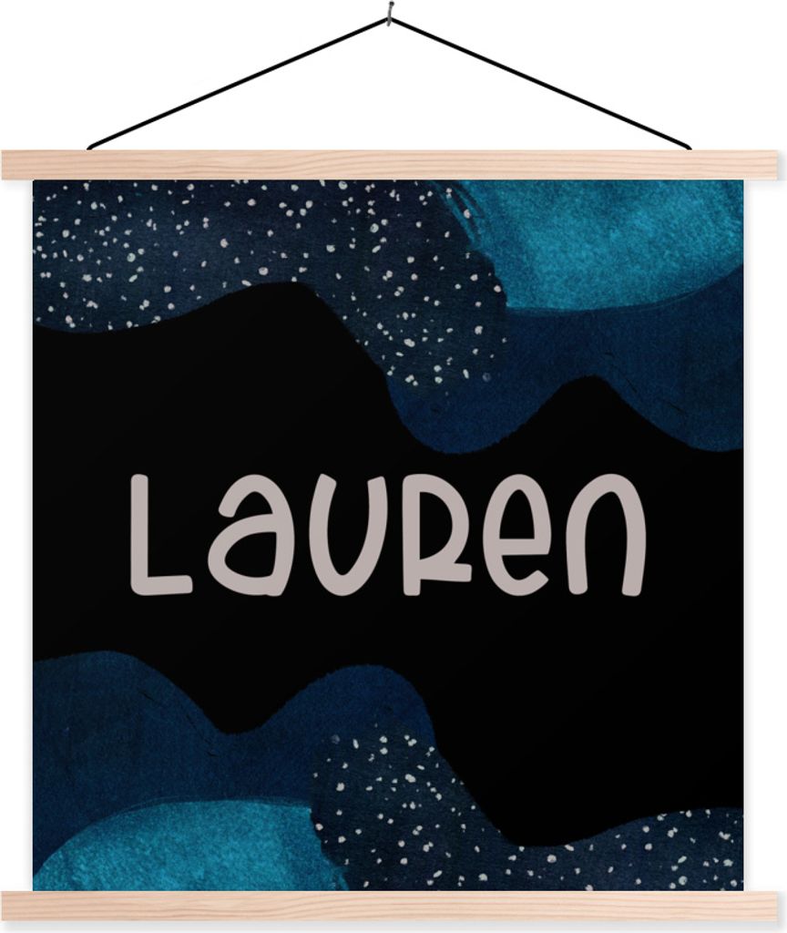 MuchoWow Textilposter Lauren - Pastell - Mädchen 60x60 cm mit holzfarbenen Rahmen - Wanddekoration
