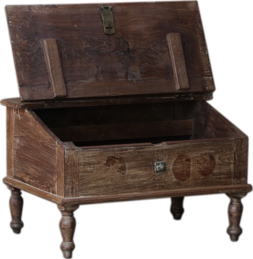 Bodenschreibpult, Kleines Schreibpult zum Aufklappen - Modell 22, Braun, Holz, 39*60*43 cm, Schreibtische & Schreibpulte