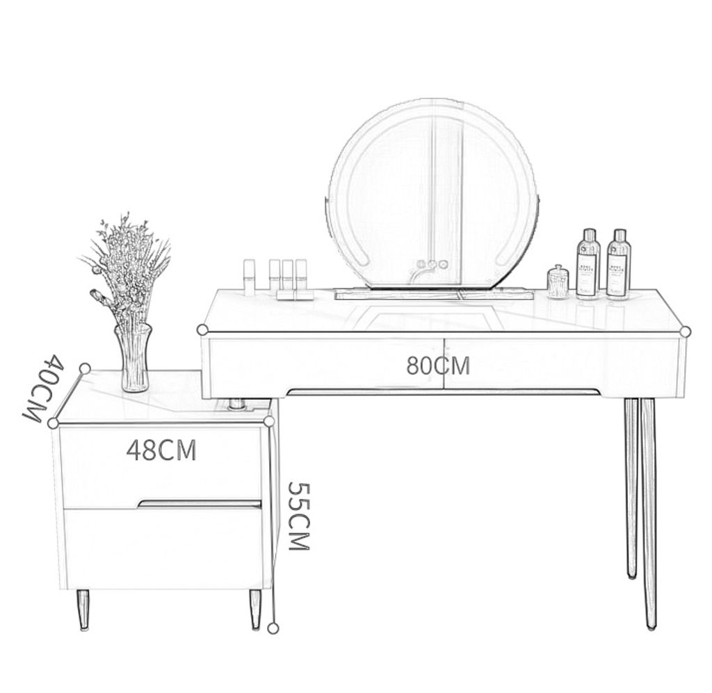 Schminktisch Kosmetiktisch LOFT / Möbelset mit 80 cm Produktbild 3