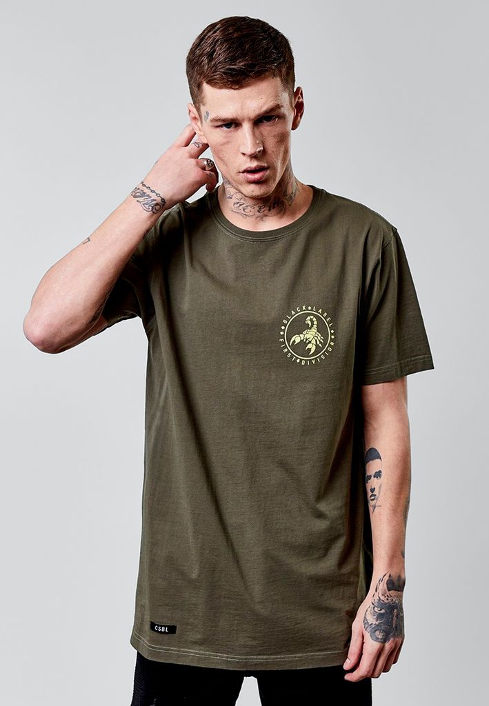 Cayler & Sons T-Shirt CSBL FRDM Long Scallop Back Tee Olive-M