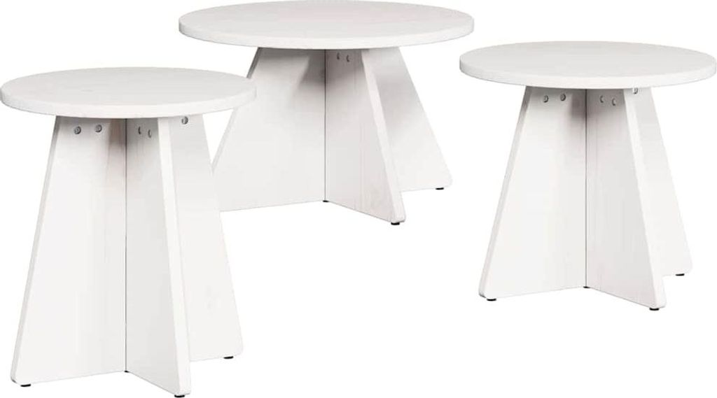 vidaXL Couchtisch 3 pcs Weiß