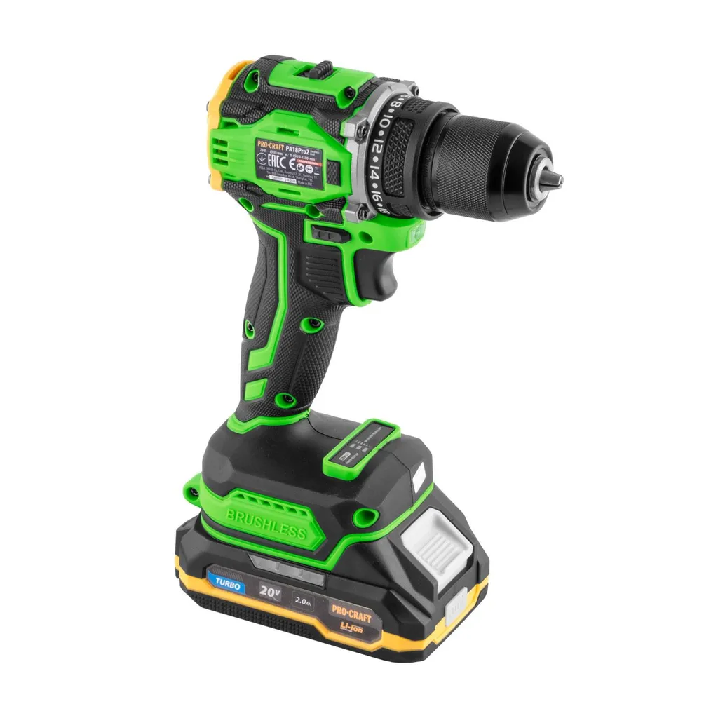 Procraft PA18Pro2-1B-C Brushless 20V: Kit Avvitatore con Batteria e Accessori - 10