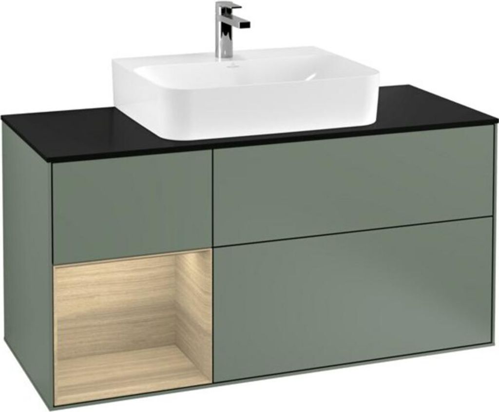 V&B Waschtischunterschrank Finion 120cm, Pl b m, Reg li Oa ven, Oli. m Lac