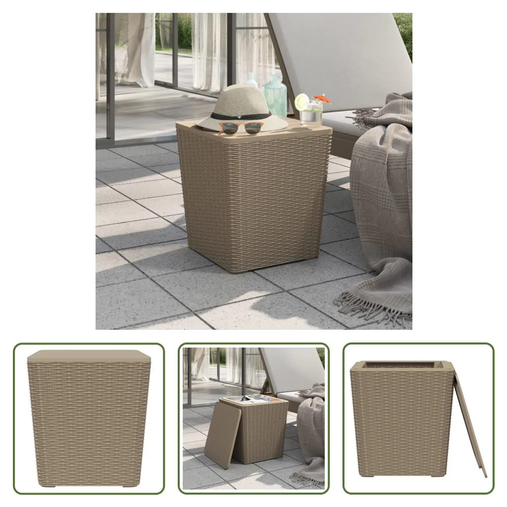 Tavolo da Giardino con Piano Estraibile Marrone Chiaro | The Living Store - 9