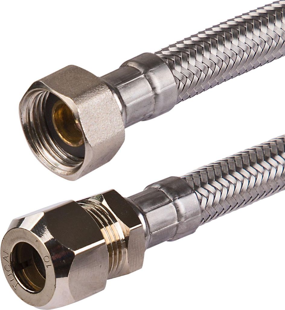 Edelstahl Trinkwasser Panzerschlauch QV10 x IG 3/8 DN8 300mm-500mm