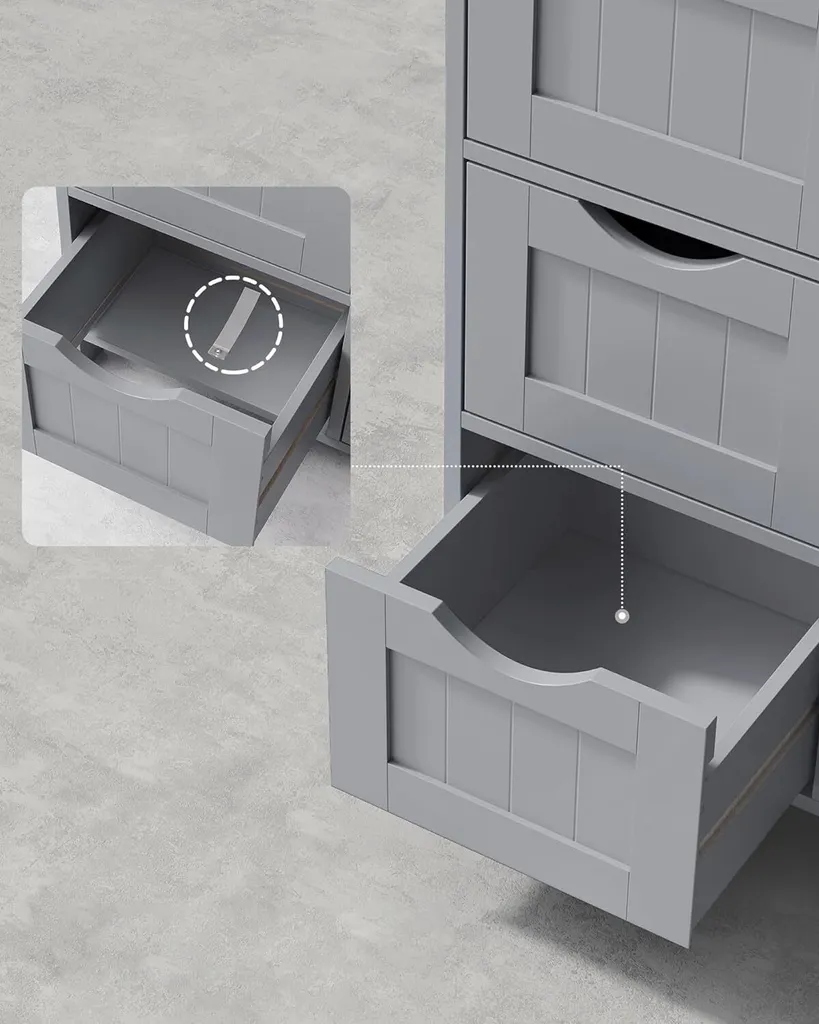 Petit Meuble de Rangement pour Salle de Bain et Cuisine 4 Tiroirs Pratique