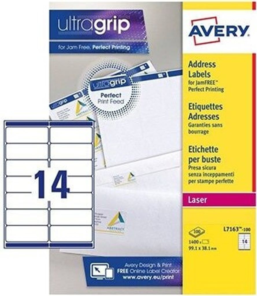 Avery – L7163-100 (14 štítků/list)