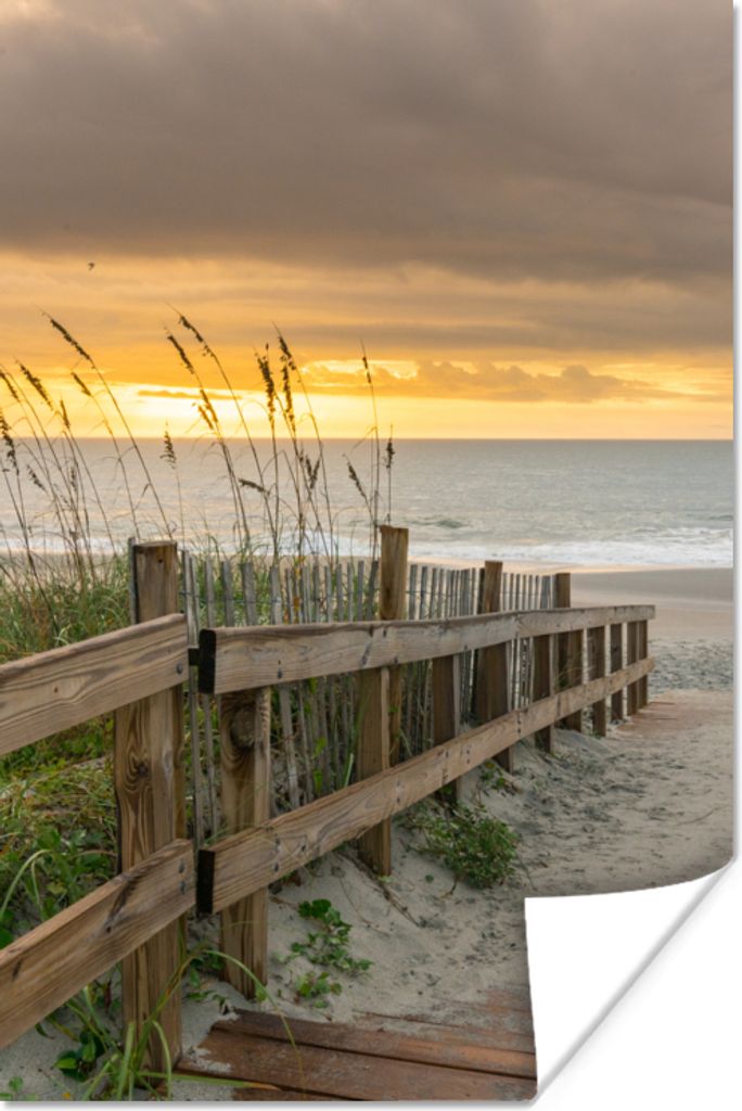 MuchoWow Poster Strand - Meer - Düne - Weg 40x60 cm - Plakate für die Wand - Poster Babyzimmer