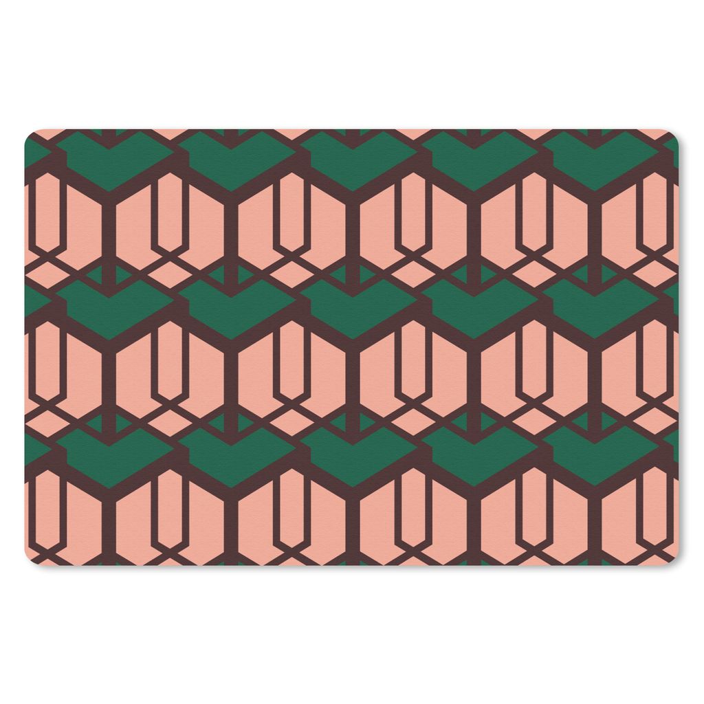 MuchoWow Schreibtischunterlage Würfel - Muster - 3D 60x40 cm - XXL Mauspad - Großes Mauspad
