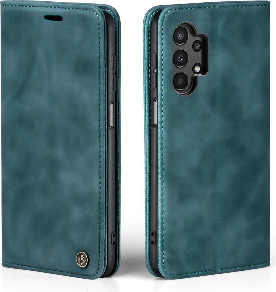 Handy Hülle für Samsung Galaxy A13 Klapphülle Bookcase Flip Cover Handy Tasche Etui Farbe: Petrol