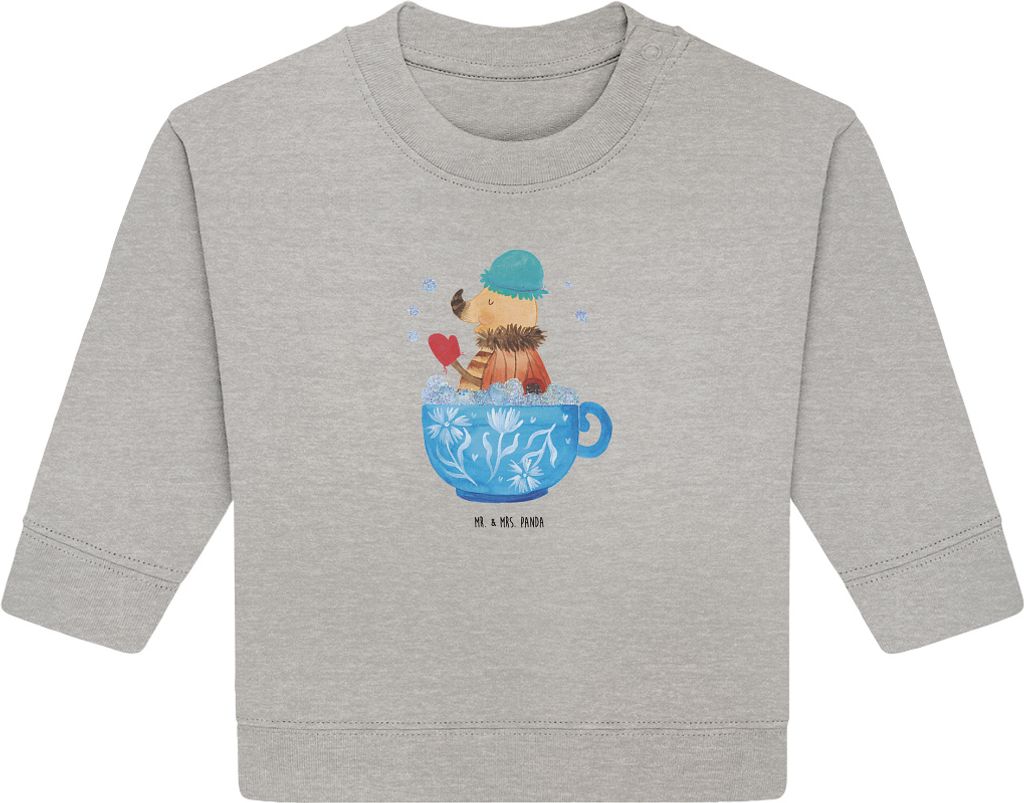 Mr. & Mrs. Panda Organic Baby Pullover Nachtfalter Schaumbad 24. - 36. Monat - Heather Grey - Geschenk, Bad, Badezimmer, Tasse, Lustige Sprüche, Z...