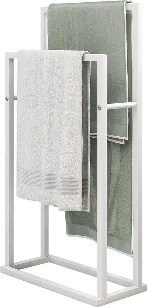 Porte-serviettes échelle à 2 niveaux en métal chromé antirouille - 40x80cm