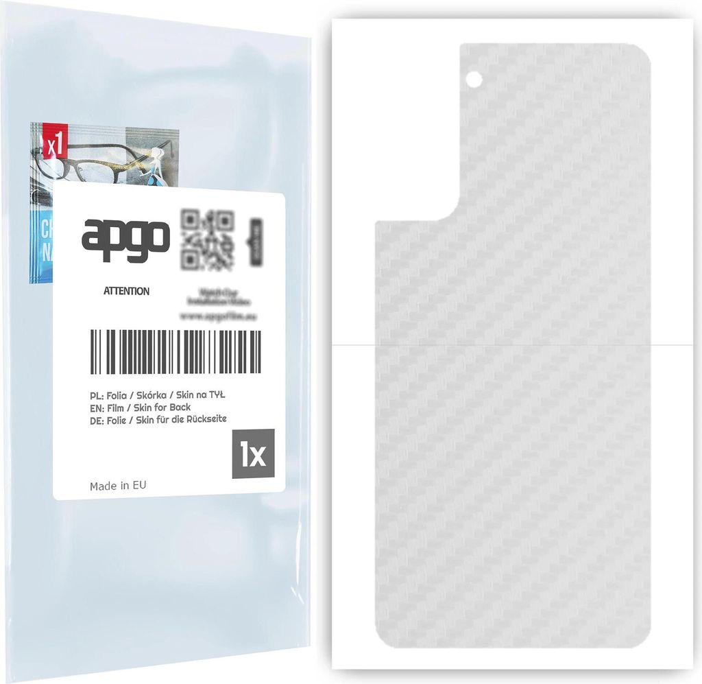 apgo Rückseite Schutzfolie für Samsung Galaxy S21+ 5G - Hinten Schutzfolie Carbon Transparent (durchsichtig), Rückseite Folie schützt vor Krat...