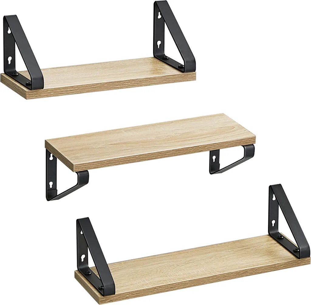 Étagères murales flottantes coloris Sonoma lot de 3 pour rangement