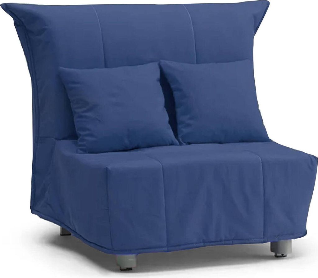 Schlafsofa Dabargi, Einzelsofa, 100% Italy, Wohnzimmersessel mit Trolley-Öffnung, aus gepolstertem Stoff, inklusive Kissen, Cm 85x90h85, Blau