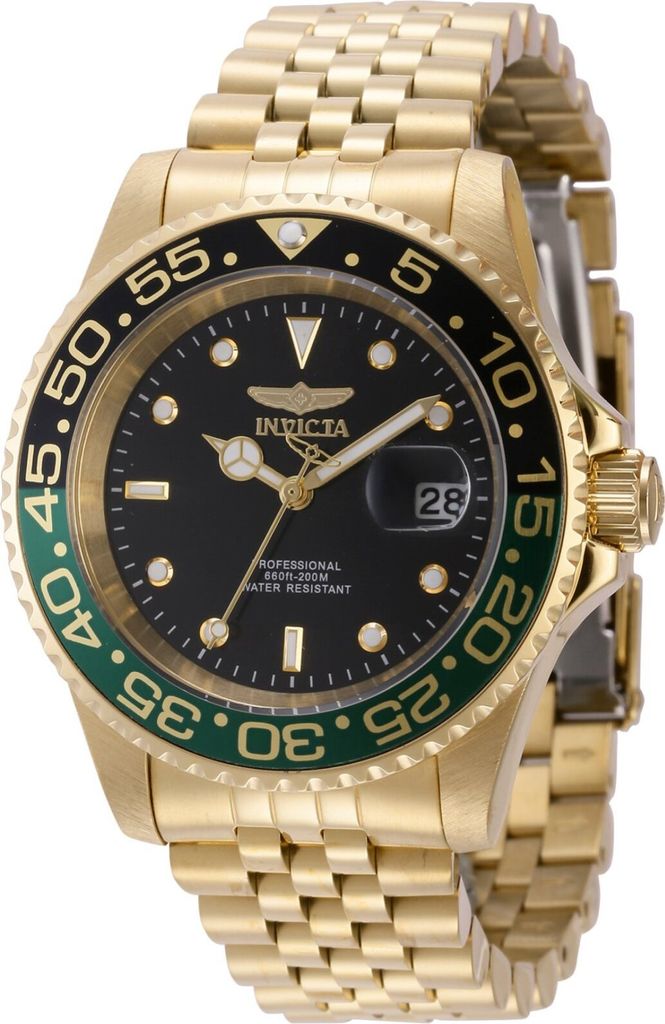 Invicta Pro Diver 44526 Herren uhr - Wasserdicht - Analog - Quarzuhrwerk - Edelstahl mit schwarzen zifferblat - 40mm