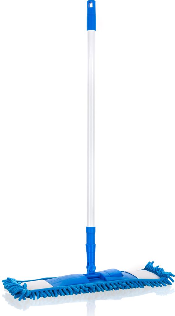 Teleskopischer Wischmop mit Chenille Bezug, Größe 42x13 cm, ausziehbar 68-120 cm, Farbe Grau