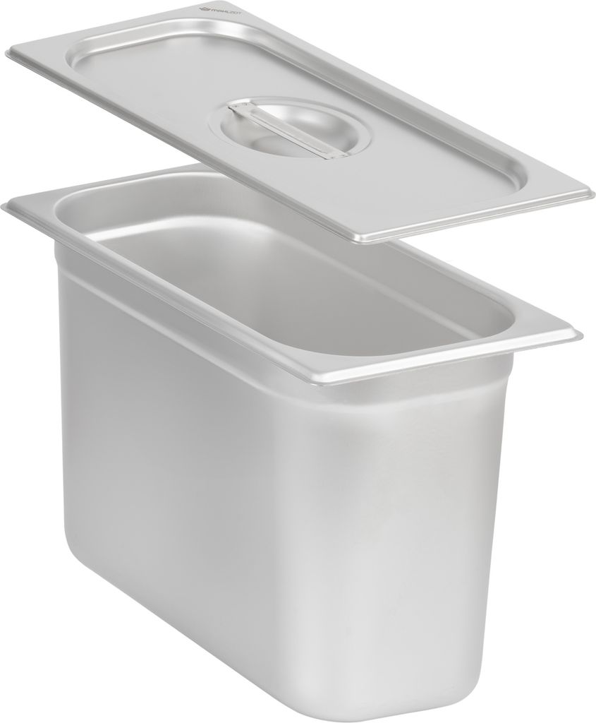 Mahlzeit GN Behälter 1/3 mit Deckel, Höhe 200 mm, Edelstahl Wärmebehälter, Geeignet für Chafing Dish