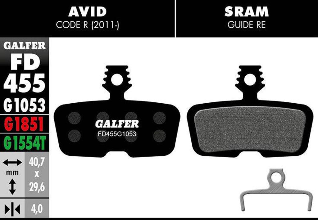 Galfer FD455-Beläge G1053-Mischung für Avid Sram FD455G1053