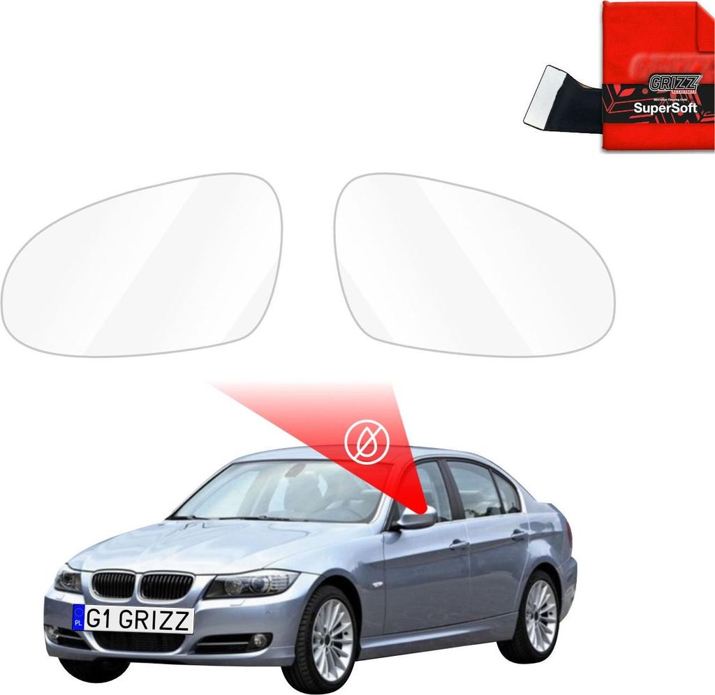 Regenschutzfolie Grizz Protector für Außenspiegel - BMW 3 E90 Sedan Pre-LCI (2004-2008)