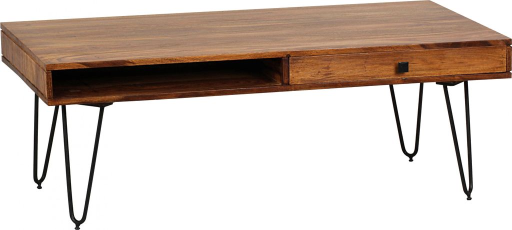 Wohnling Massivholz Sheesham Couchtisch 120 x 60 x 40 CM Produktbild 