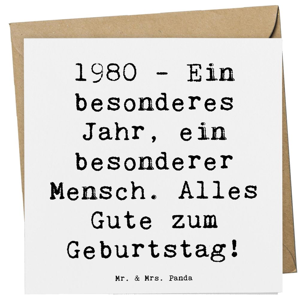 Mr. & Mrs. Panda Glückwunschkarte Spruch 1980 Geburtstag - Weiß - Geschenk, feiern, Alter, Glückwünsche, besonderer Mensch, doppelkarte, Happy ...