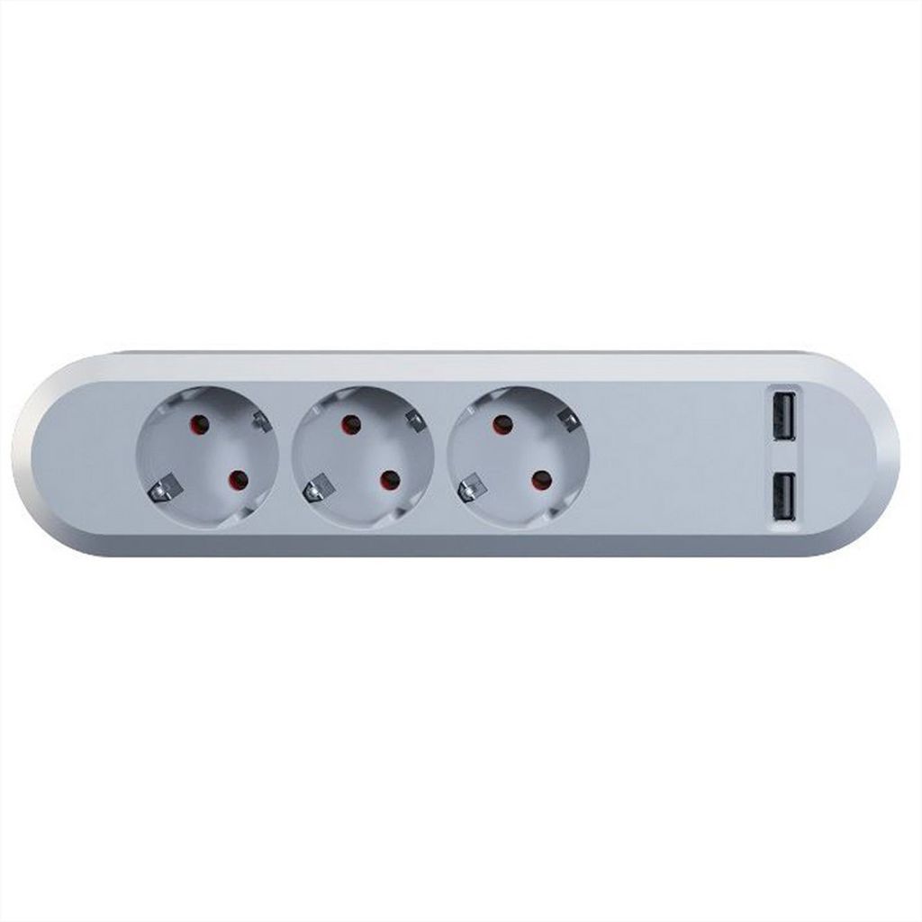 BACHMANN SMART 3x Schutzkontakt 2x USB Charger, 5VDC 3,1 A , weiß