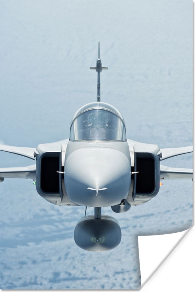 MuchoWow Poster Fliegender Kampfjet von vorne 120x180 cm - Kunstposter