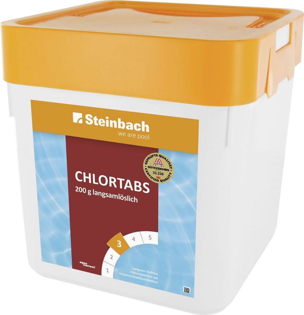 Steinbach Poolpflege Chlortabs 5 kg - 25x 200g Tabletten Produktbild 
