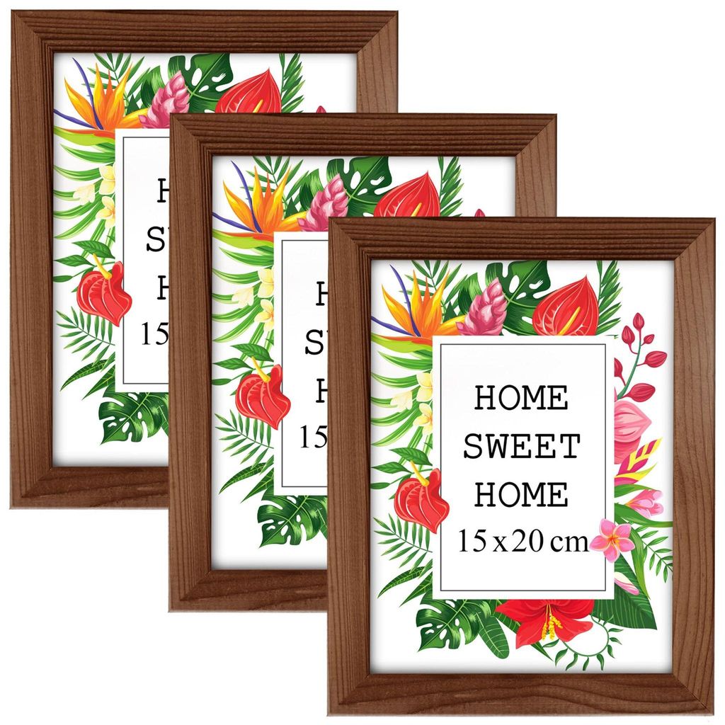 Sada 3 hnědých rámečků MG Design, rozměr 15 x 20 cm – Obrázek produktu 