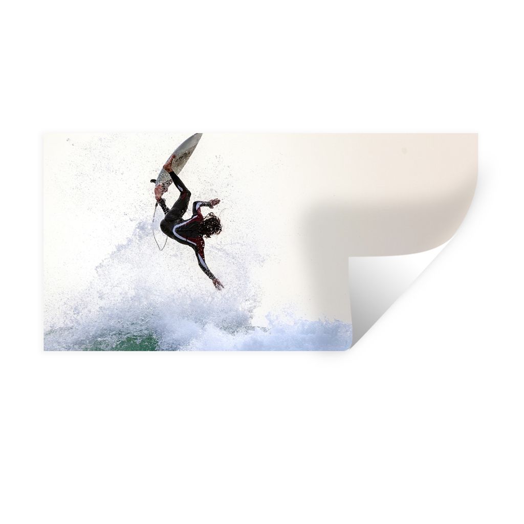 MuchoWow Wandtattoo Wandsticker Wandaufkleber Surfer macht einen Trick 40x20 cm Selbstklebend und Repositionierbar - Aufkleber