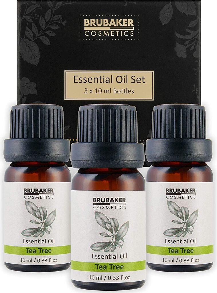 BRUBAKER 3er-Set Teebaum Öl - Insektenstiche, Juckreiz & Antiseptikum - Ätherische Öle Aromatherapie Geschenkset 3 x 10 ml Teebaumöl Naturrein ...