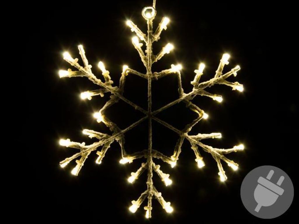 Vánoční LED dekorace, sněhová vločka, 30 cm, teple bílá Obrázek produktu 
