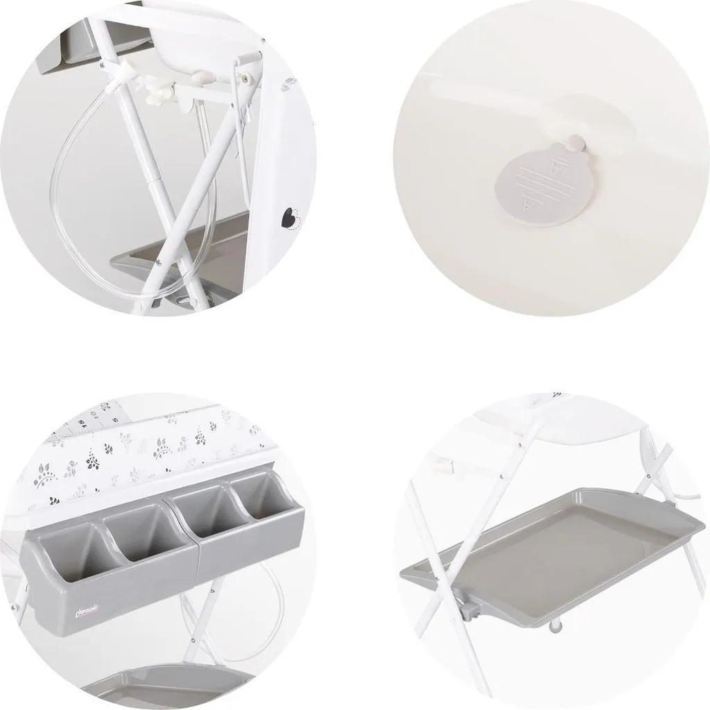 Chipolino Aqua Baignoire bébé et Table à langer 2 en 1 avec Support Gris - 5