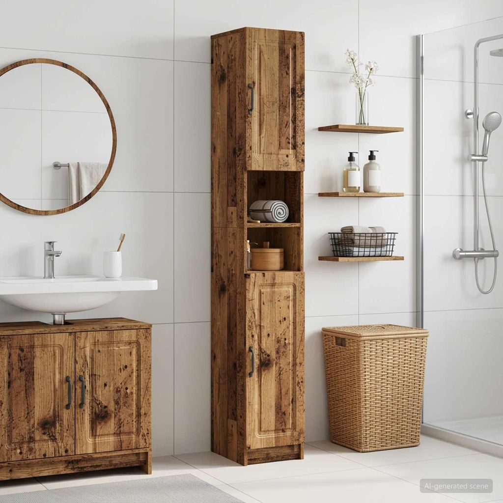 Armoire de salle de bain exclusive avec étagère ouverte, Image du produit 