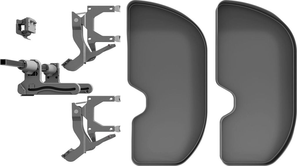 Ninka Eckauszug Trigon Halbkreis FB 450 mm links - dunkelgrau - 2 Drehböden