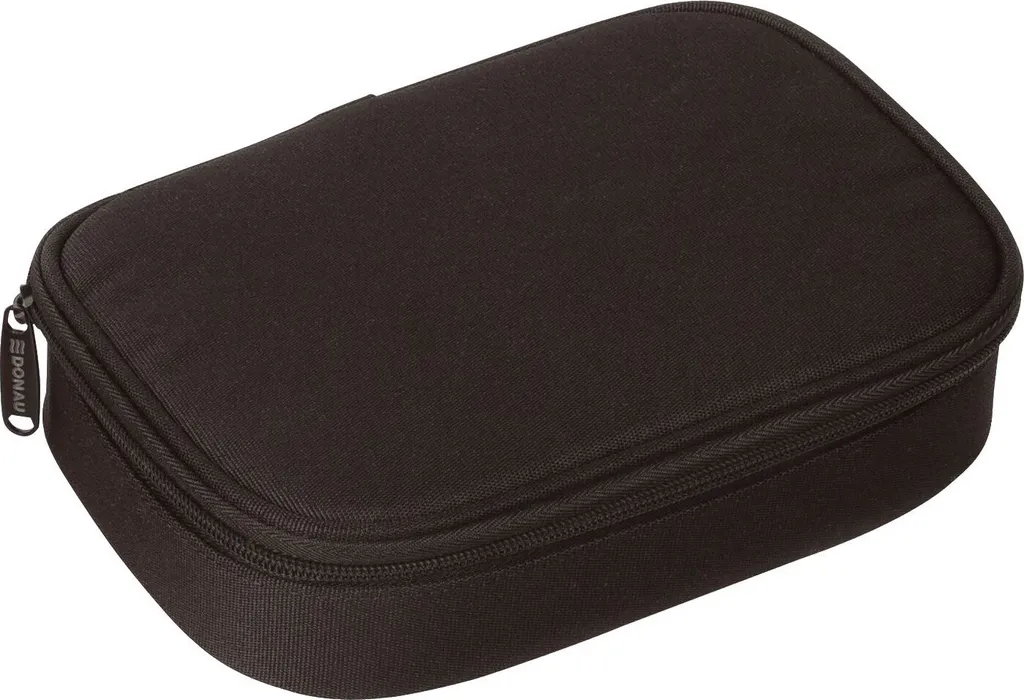 DONAU 6778002-01 Trousse d'écolier ovale grande capacité noire robuste